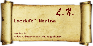 Laczkó Nerina névjegykártya